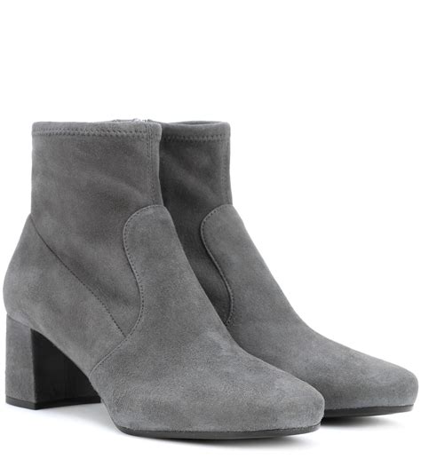 prada grey suede ankle boots|ladies prada ankle boots.